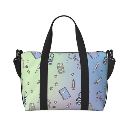 Custom Proud To Be A Nurse Grocery Shopping Tote Bag Women Big Capacity Health Care Nursing Gym Beach Travel Bags