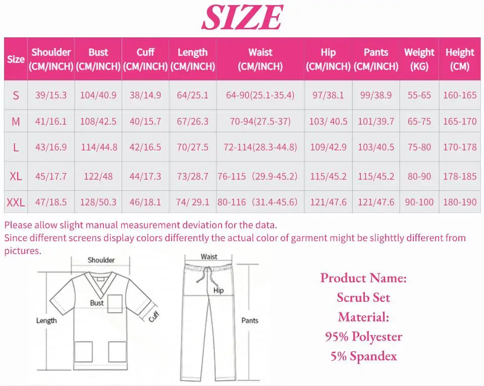 Women's Clinical Joggers Scrub Suit Medical Uniform Sets
