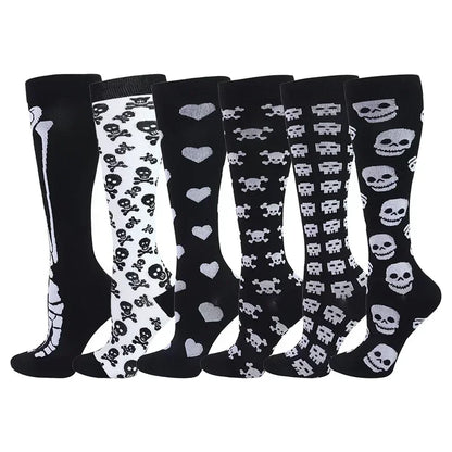 Unisex Compression Socks for Walking, Running, long shifts : 6 Pairs