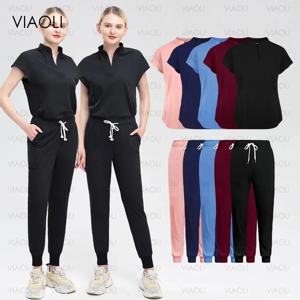Solid Scrubs for Nurses, Doctors, and Techs. Top and Bottom Medical Scrubs Sets - Healthcare Vibes