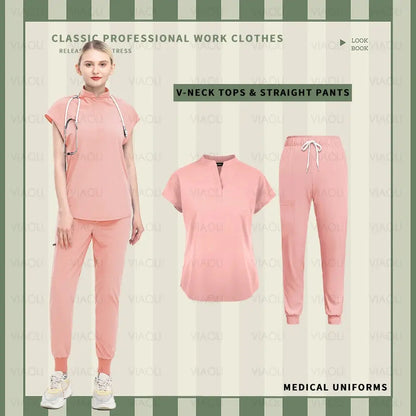 Solid Scrubs for Nurses, Doctors, and Techs. Top and Bottom Medical Scrubs Sets - Healthcare Vibes