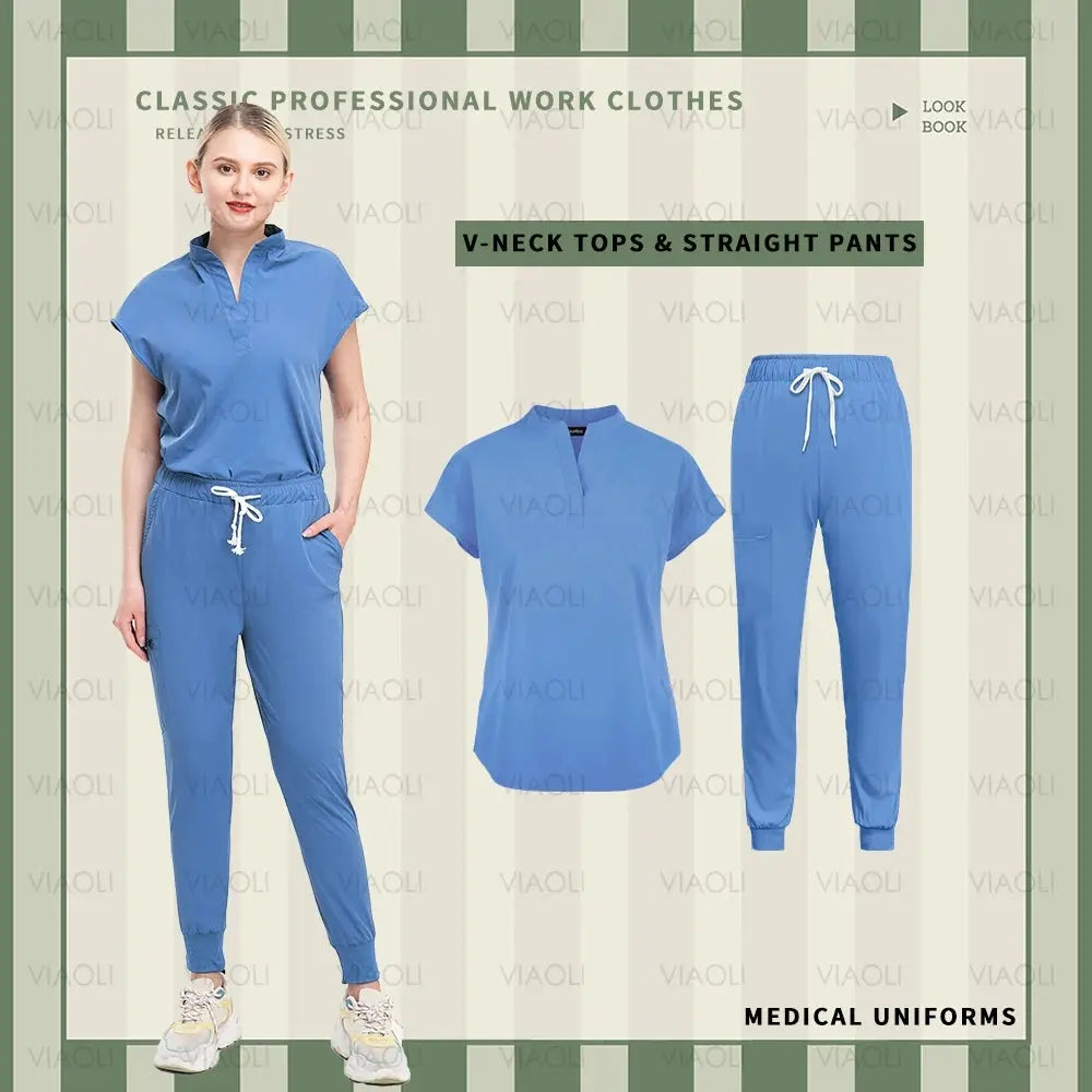 Solid Scrubs for Nurses, Doctors, and Techs. Top and Bottom Medical Scrubs Sets - Healthcare Vibes
