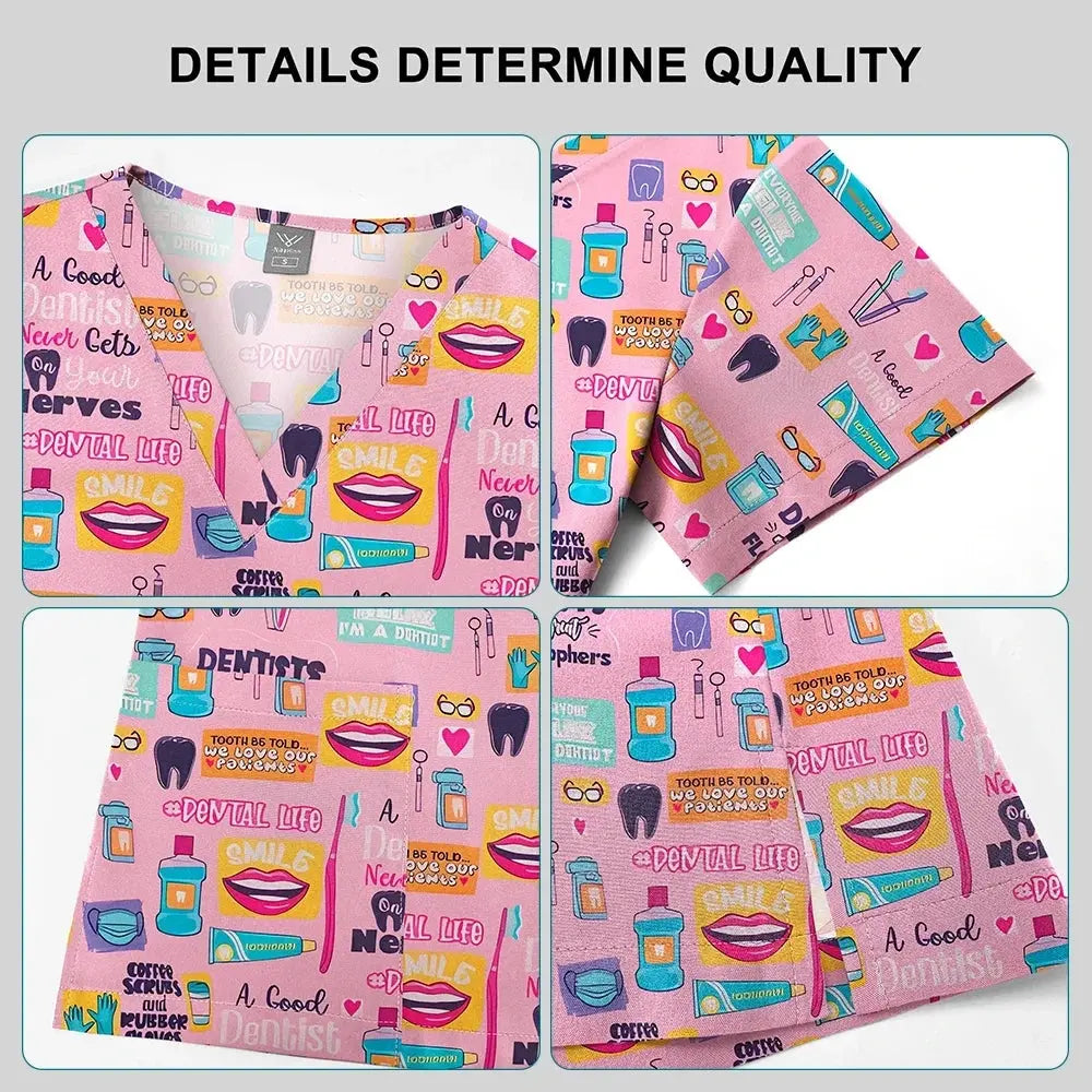 Stylish Women's Printed Scrub Tops: Size: S, M, L, XL, XXL - Healthcare Vibes