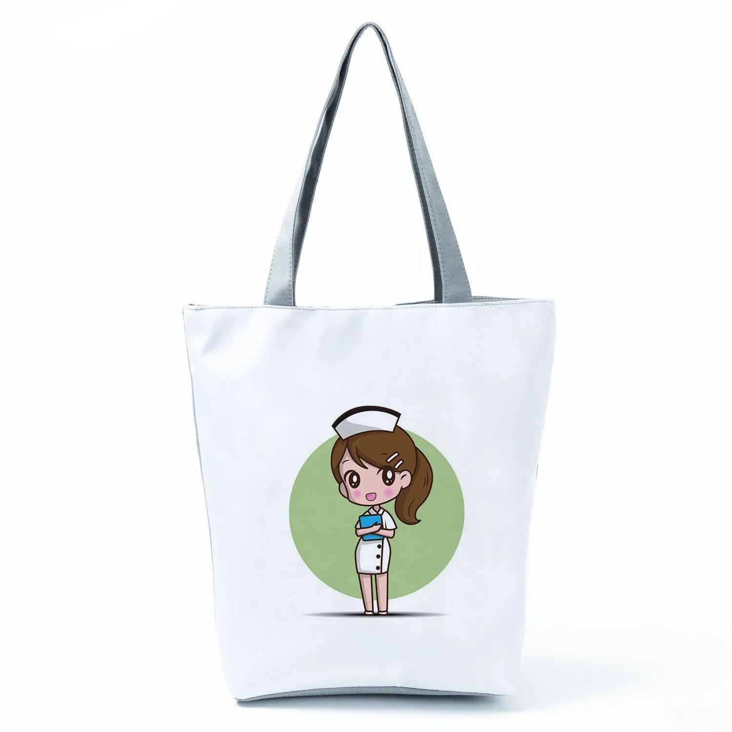 Fashion Tote Customized Cartoon Dentist Nurse Shoulder Bag Eco Reusable Shopping Bag Ladies Handbags for Women Casual Portable - Healthcare Vibes