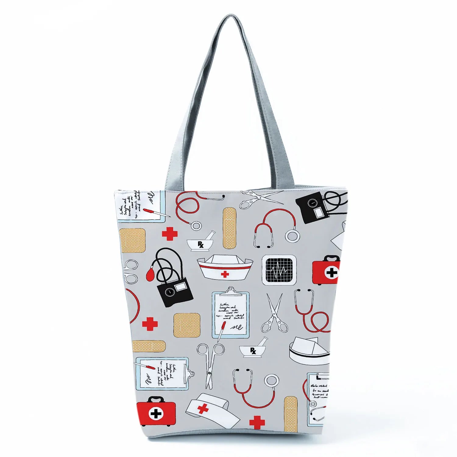 Fashion Tote Customized Cartoon Dentist Nurse Shoulder Bag Eco Reusable Shopping Bag Ladies Handbags for Women Casual Portable - Healthcare Vibes