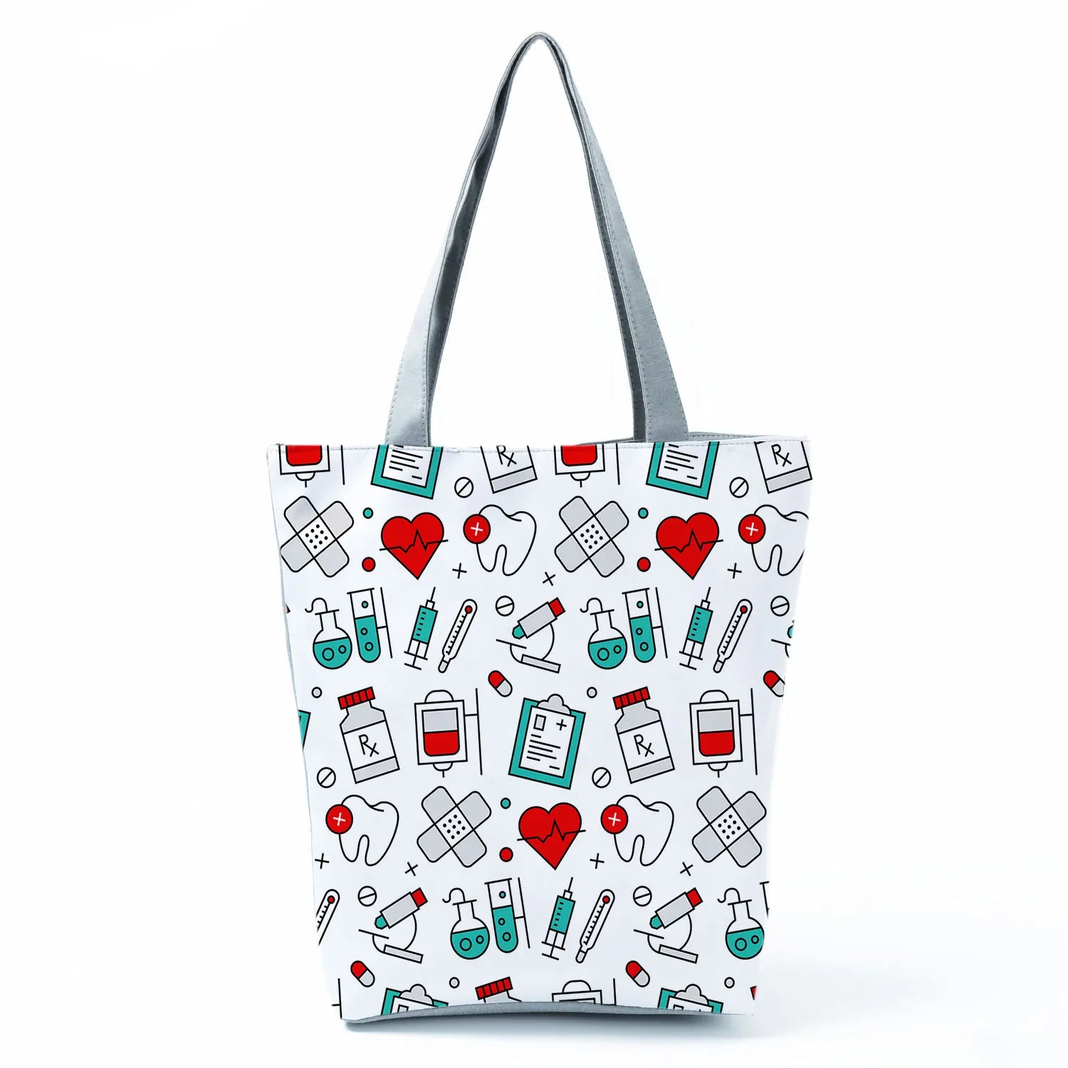 Fashion Tote Customized Cartoon Dentist Nurse Shoulder Bag Eco Reusable Shopping Bag Ladies Handbags for Women Casual Portable - Healthcare Vibes