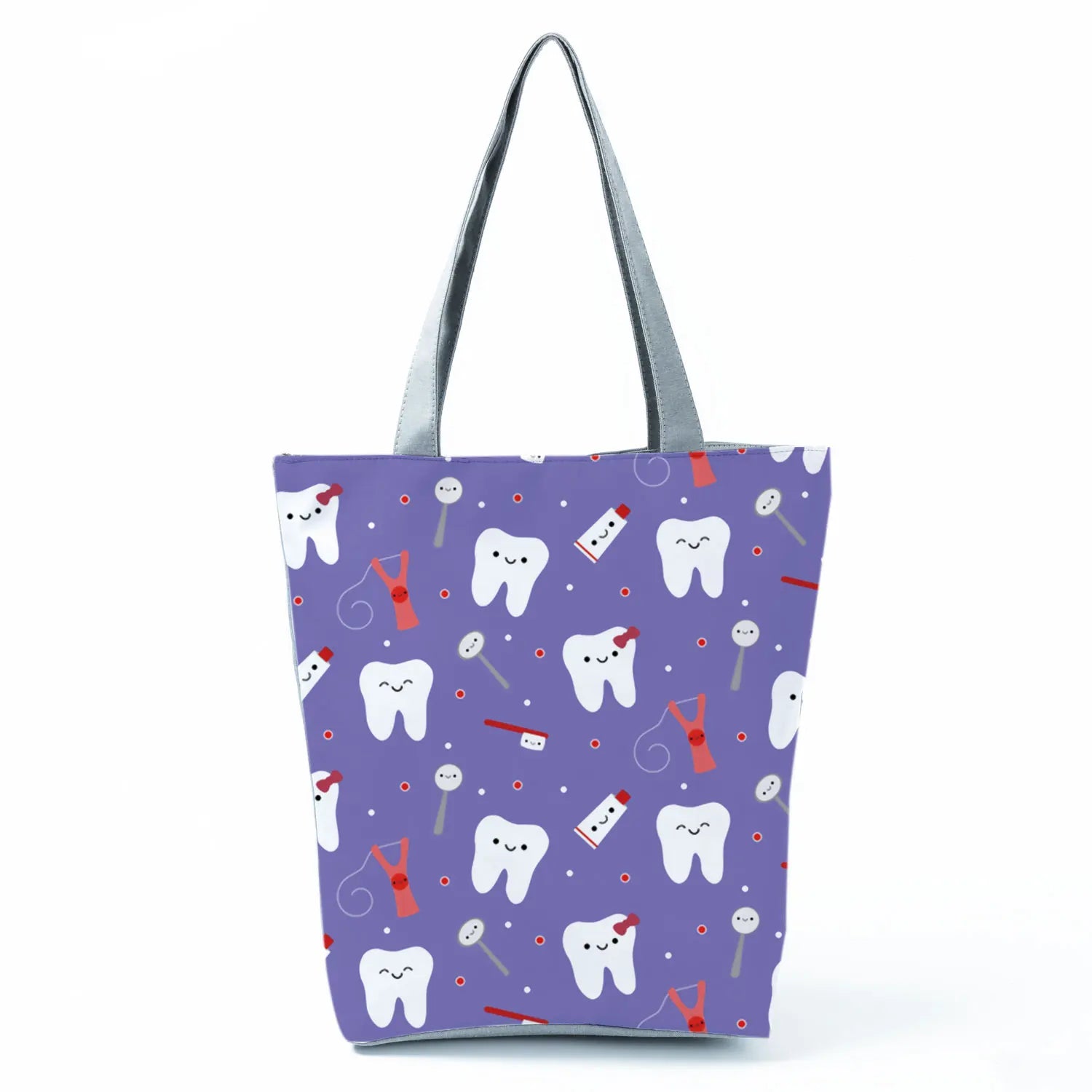 Cartoon Ladies Nurse Print Handbags Foldable High Capacity Women Shoulder Bags Eco Reusable Shopping Bags Travel Beach Tote Bags - Healthcare Vibes