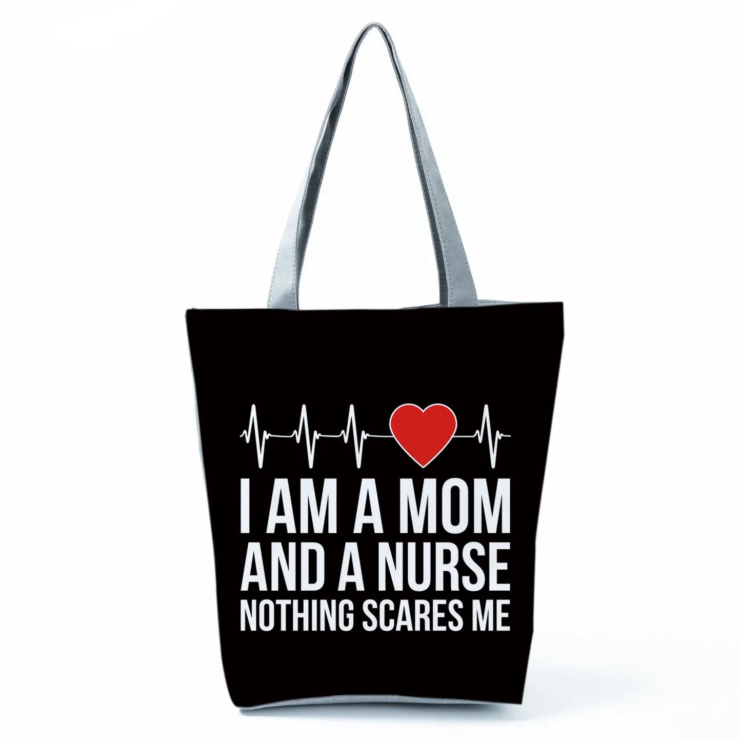 Cartoon Ladies Nurse Print Handbags Foldable High Capacity Women Shoulder Bags Eco Reusable Shopping Bags Travel Beach Tote Bags - Healthcare Vibes