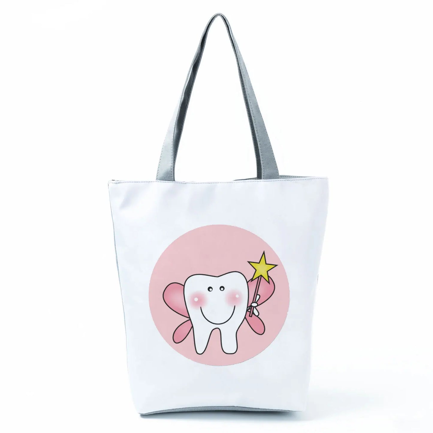 Fashion Tote Customized Cartoon Dentist Nurse Shoulder Bag Eco Reusable Shopping Bag Ladies Handbags for Women Casual Portable - Healthcare Vibes