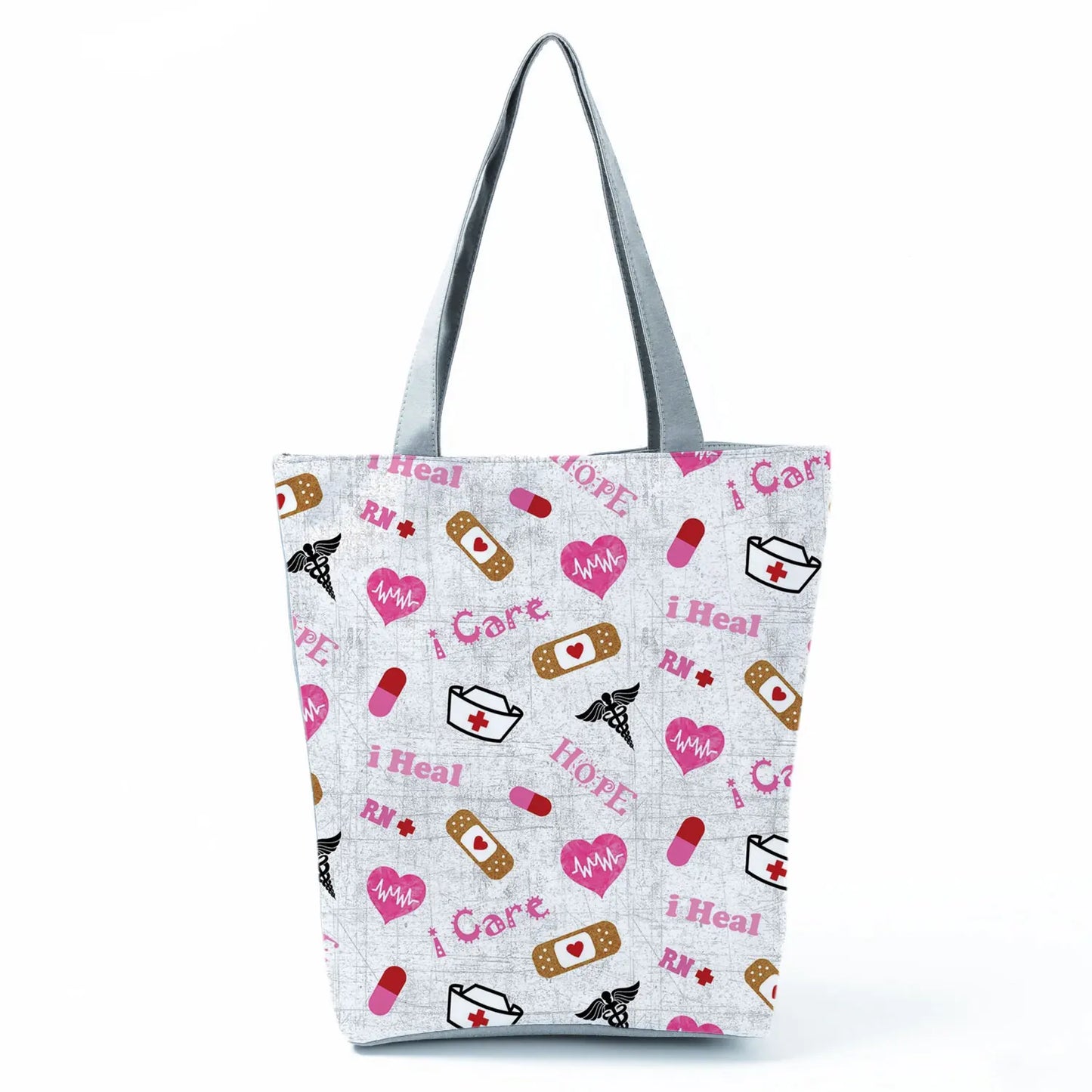 Fashion Tote Customized Cartoon Dentist Nurse Shoulder Bag Eco Reusable Shopping Bag Ladies Handbags for Women Casual Portable - Healthcare Vibes