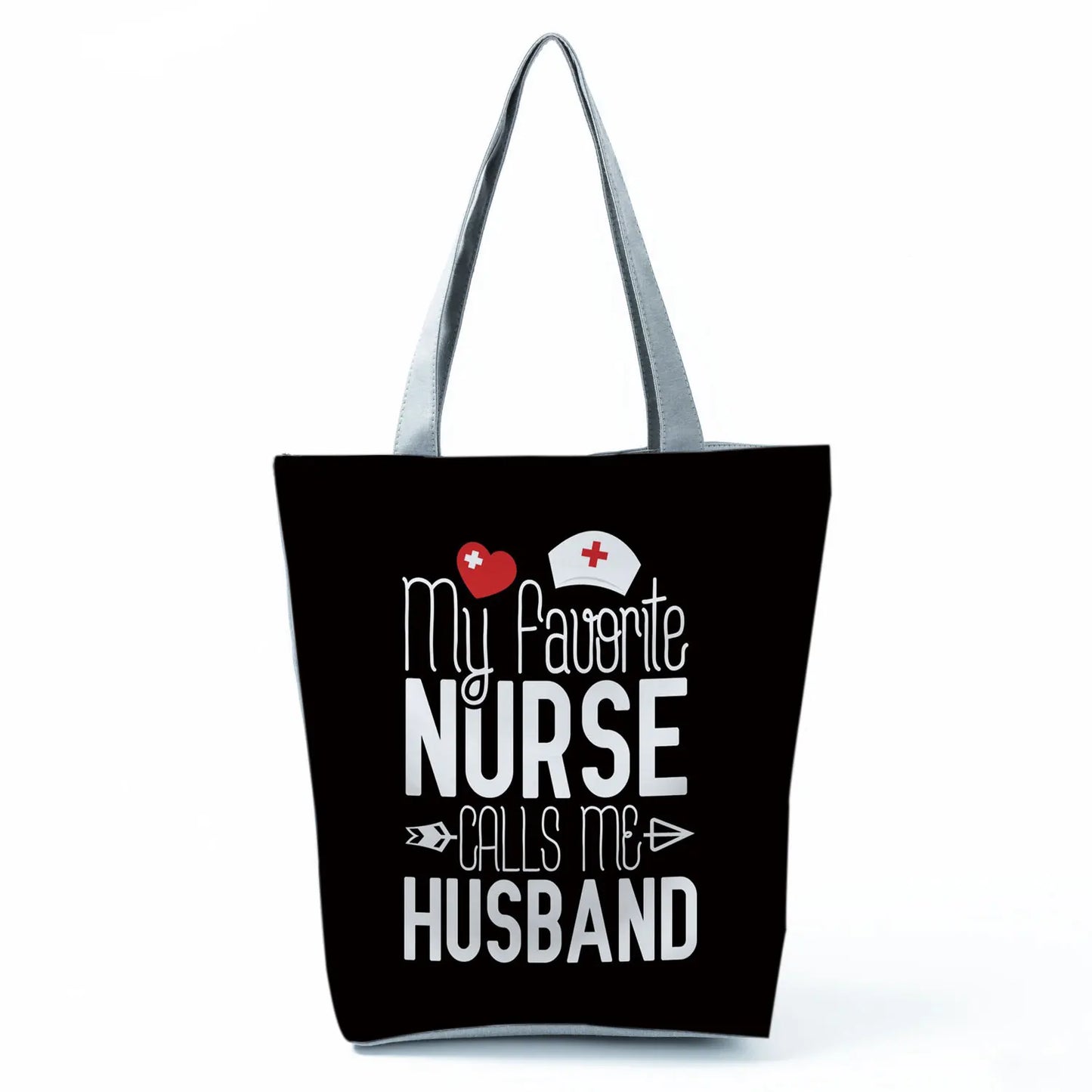 Cartoon Ladies Nurse Print Handbags Foldable High Capacity Women Shoulder Bags Eco Reusable Shopping Bags Travel Beach Tote Bags - Healthcare Vibes