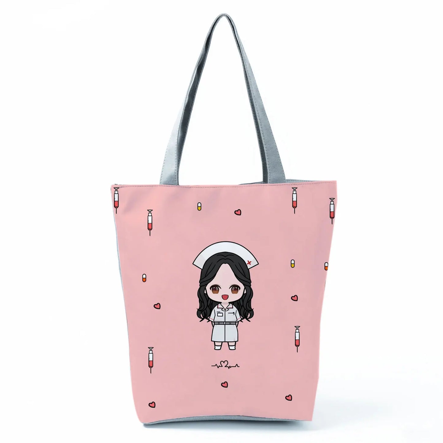 Fashion Tote Customized Cartoon Dentist Nurse Shoulder Bag Eco Reusable Shopping Bag Ladies Handbags for Women Casual Portable - Healthcare Vibes