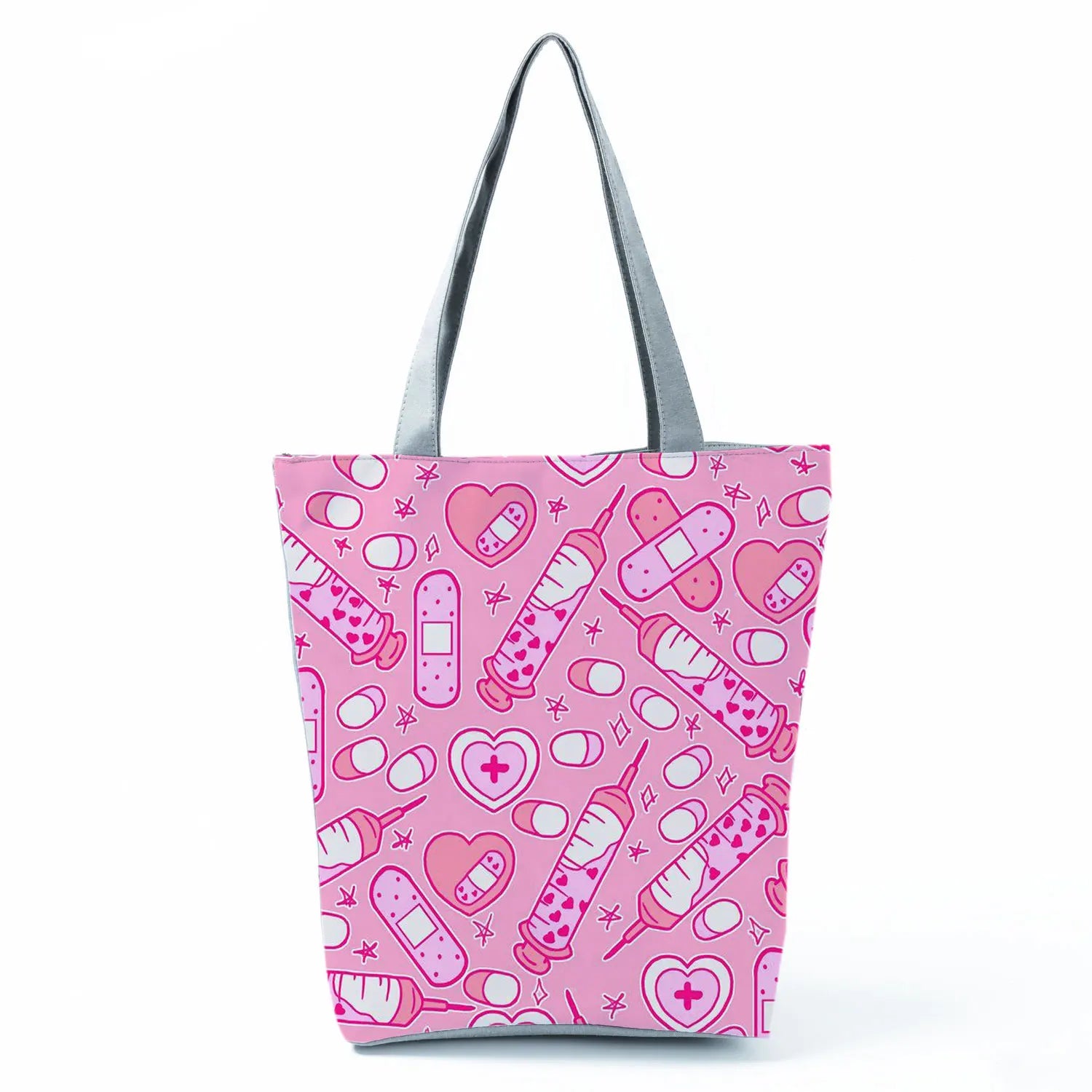 Fashion Tote Customized Cartoon Dentist Nurse Shoulder Bag Eco Reusable Shopping Bag Ladies Handbags for Women Casual Portable - Healthcare Vibes