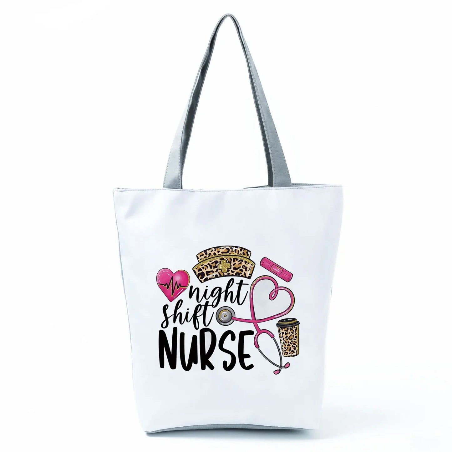 Fashion Tote Customized Cartoon Dentist Nurse Shoulder Bag Eco Reusable Shopping Bag Ladies Handbags for Women Casual Portable - Healthcare Vibes