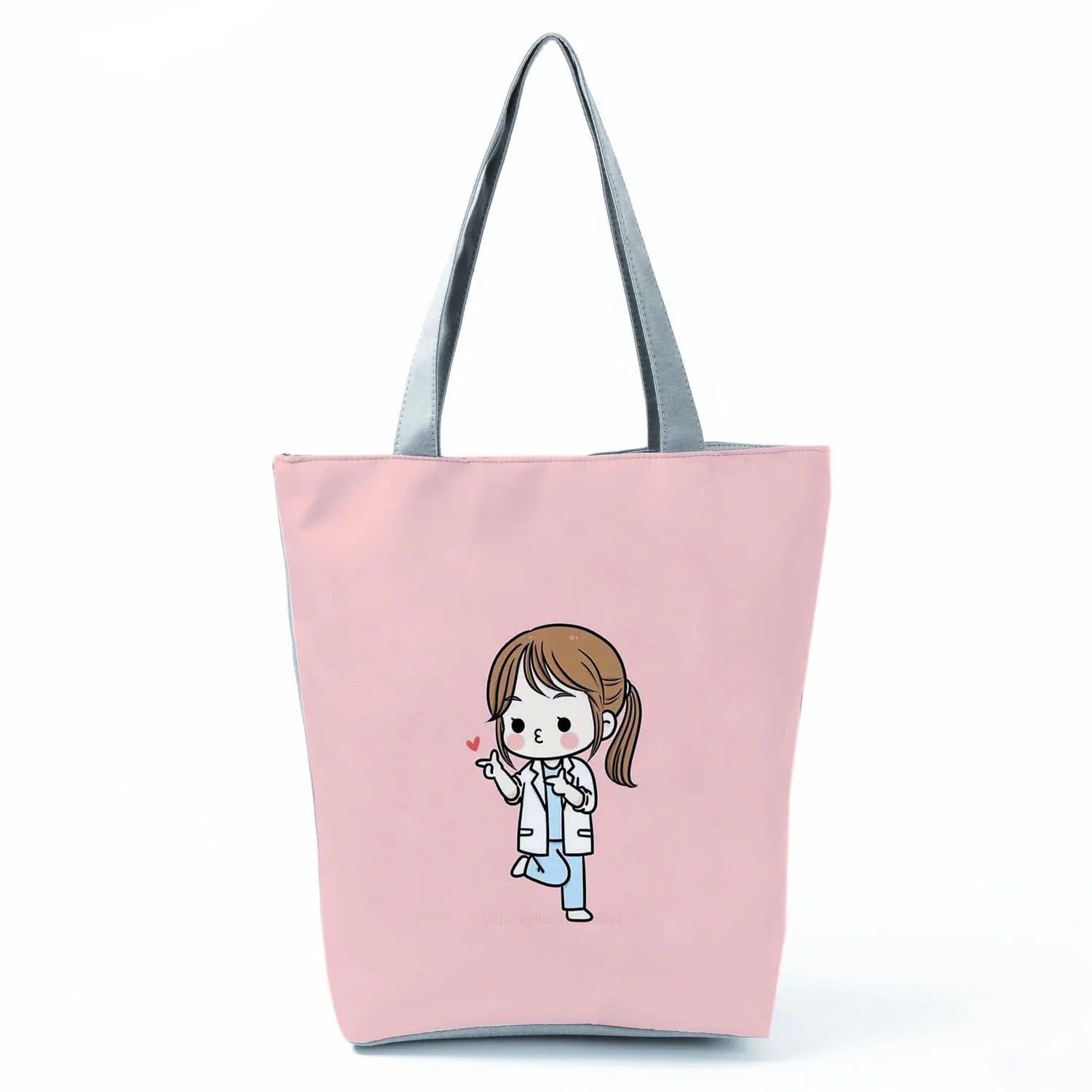 Fashion Tote Customized Cartoon Dentist Nurse Shoulder Bag Eco Reusable Shopping Bag Ladies Handbags for Women Casual Portable - Healthcare Vibes
