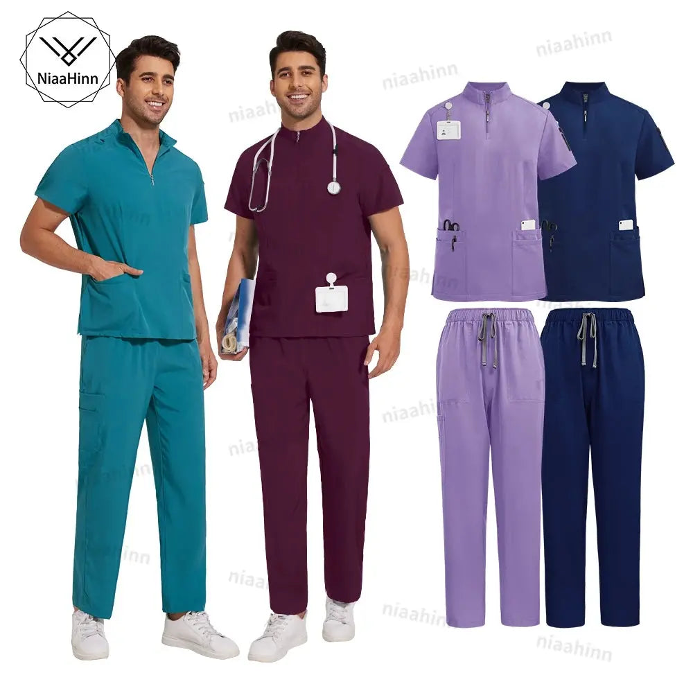 Unisex Medical Scrubs, Short Sleeved, Top and Pants Sets, Soft Uniforms - Healthcare Vibes