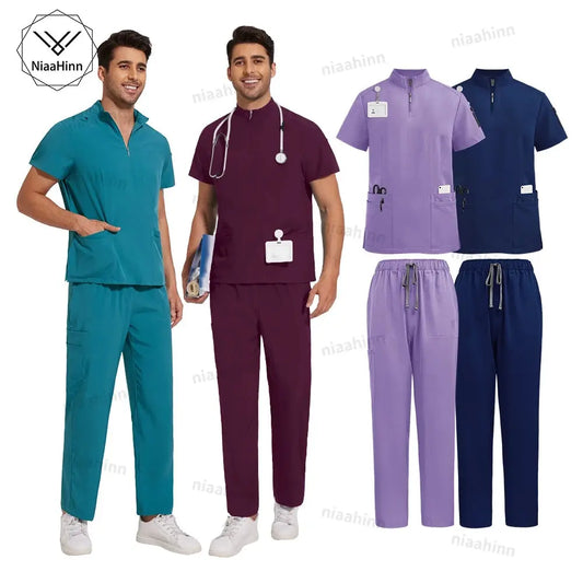 Unisex Medical Scrubs, Short Sleeved, Top and Pants Sets, Soft Uniforms - Healthcare Vibes