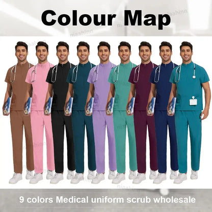 Unisex Medical Scrubs, Short Sleeved, Top and Pants Sets, Soft Uniforms - Healthcare Vibes
