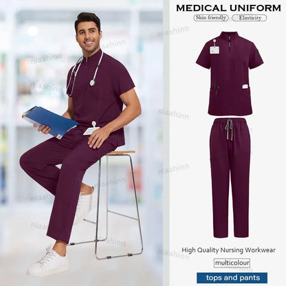 Unisex Medical Scrubs, Short Sleeved, Top and Pants Sets, Soft Uniforms - Healthcare Vibes