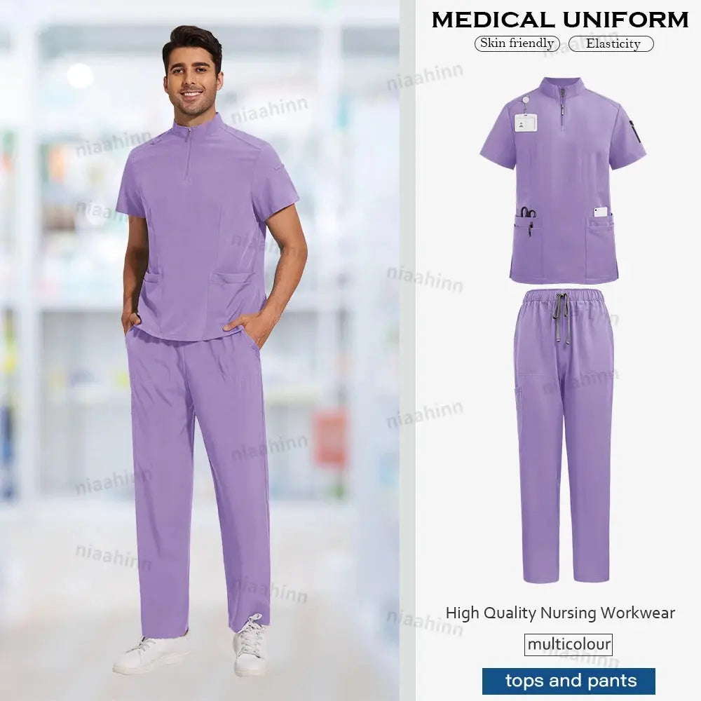 Unisex Medical Scrubs, Short Sleeved, Top and Pants Sets, Soft Uniforms - Healthcare Vibes
