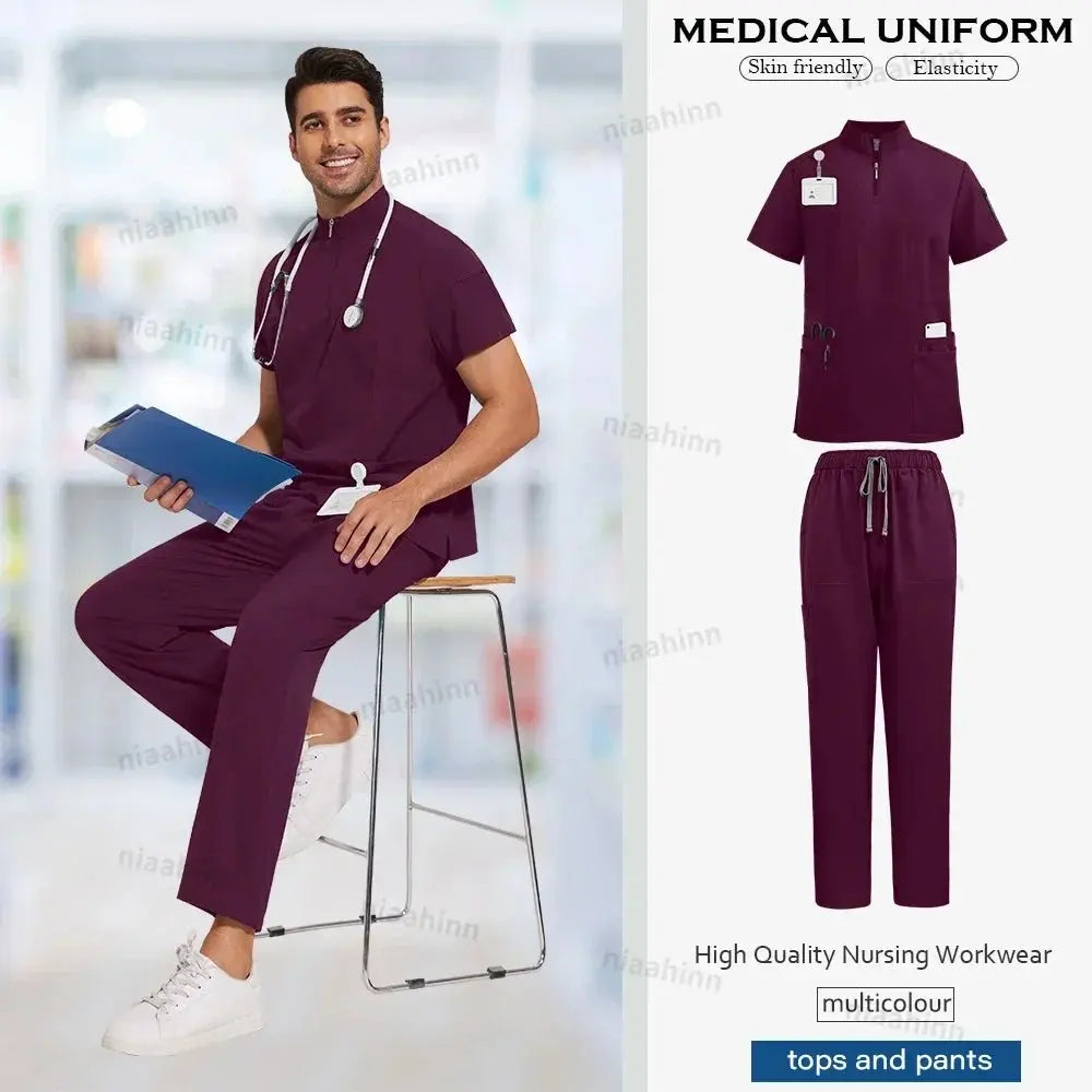 Unisex Medical Scrubs, Short Sleeved, Top and Pants Sets, Soft Uniforms - Healthcare Vibes