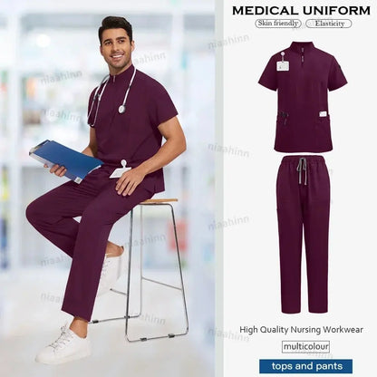 Unisex Medical Scrubs, Short Sleeved, Top and Pants Sets, Soft Uniforms - Healthcare Vibes