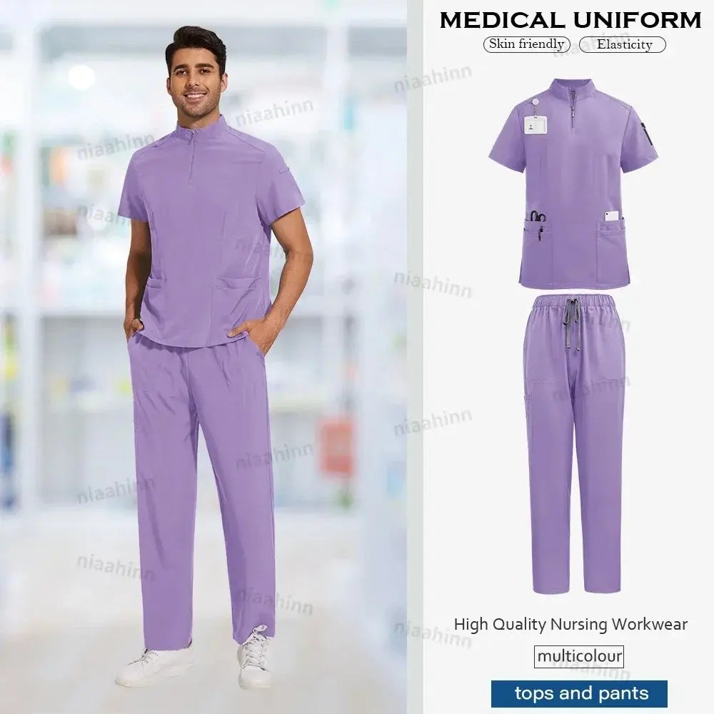 Unisex Medical Scrubs, Short Sleeved, Top and Pants Sets, Soft Uniforms - Healthcare Vibes