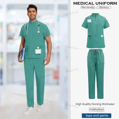 Unisex Medical Scrubs, Short Sleeved, Top and Pants Sets, Soft Uniforms - Healthcare Vibes