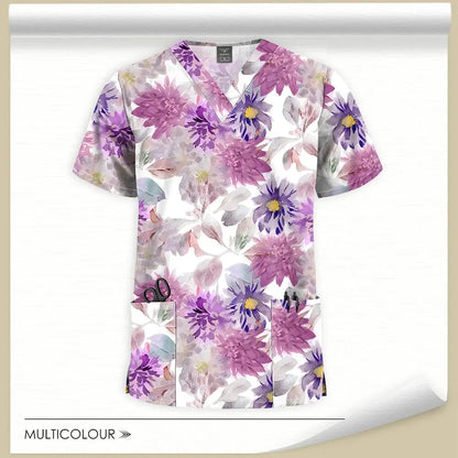 Vibrant Printed Scrub Tops - Healthcare Vibes