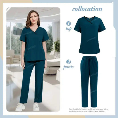 Medical Scrubs Set, Hospital Uniforms with Pockets - Healthcare Vibes