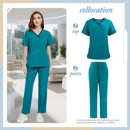 Medical Scrubs Set, Hospital Uniforms with Pockets - Healthcare Vibes