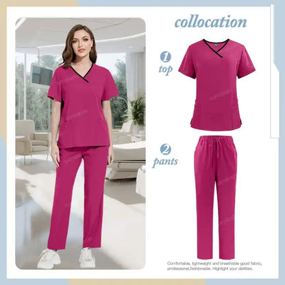 Medical Scrubs Set, Hospital Uniforms with Pockets - Healthcare Vibes