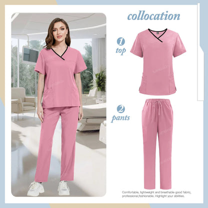 Medical Scrubs Set, Hospital Uniforms with Pockets - Healthcare Vibes